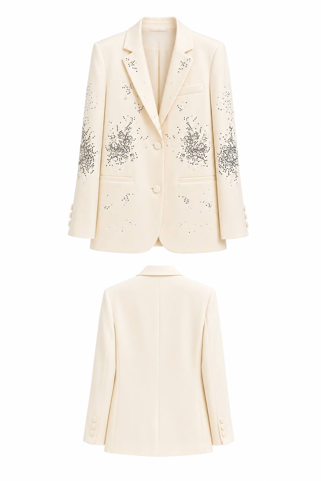 Celeste Crystal Embellished Ivory Blazer