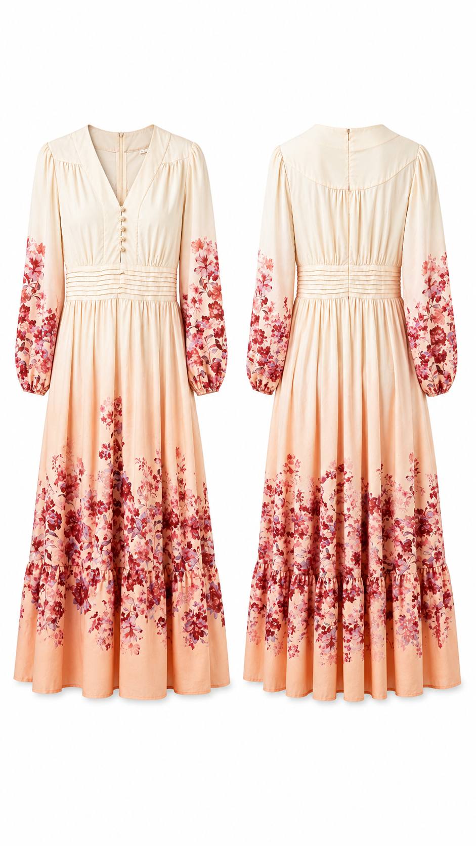 Rosé Blossom Maxi Dress