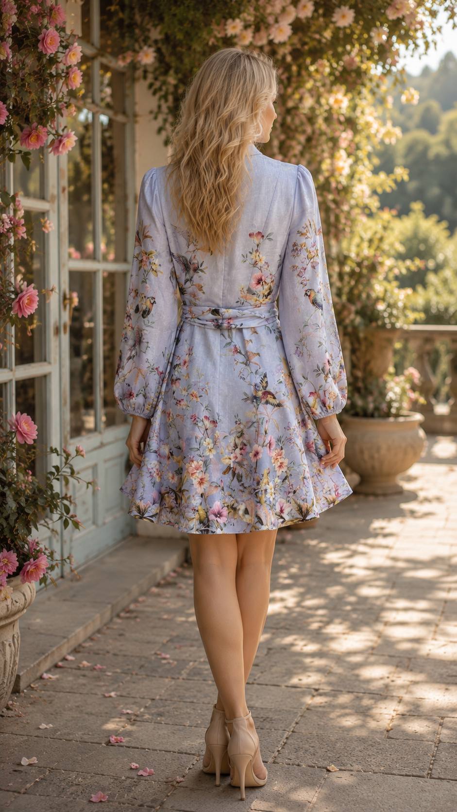 Enchanted Garden Linen Blend Mini Dress
