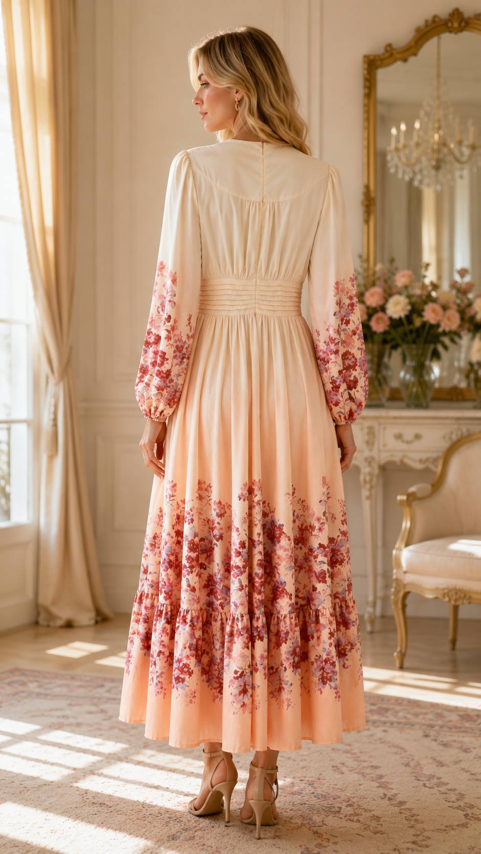 Rosé Blossom Maxi Dress