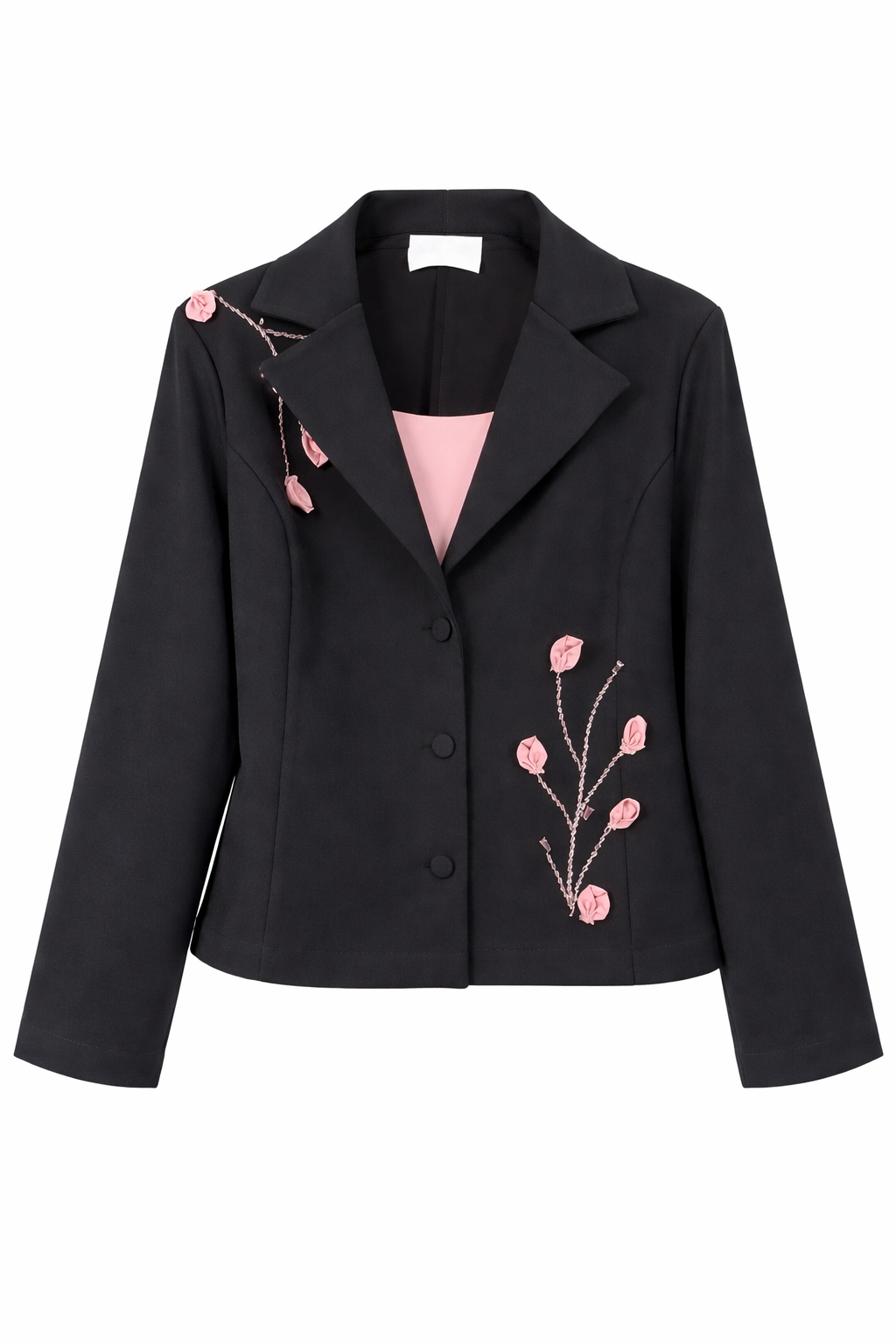 Elegant 3-Piece Women’s Set – Embroidered Blazer, Camisole Top & Pleated Midi Skirt