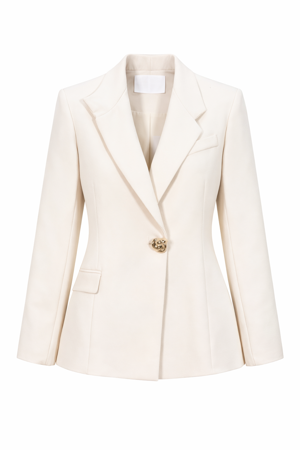 Elegant Ivory Blazer & Floral Midi Skirt Two-Piece Set