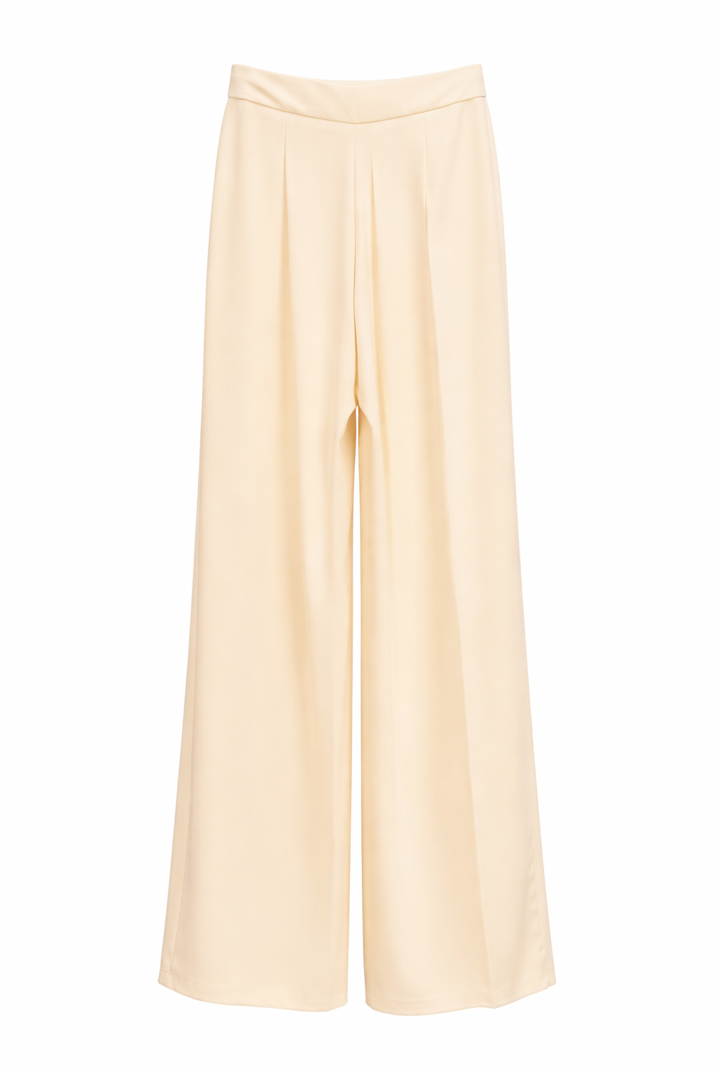 Elegant Cream Tailored Blazer & Wide-Leg Pants Set