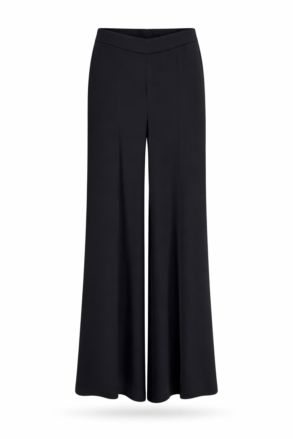 Elegant Black Lace-Embellished Blazer & Wide-Leg Pants Two-Piece Set