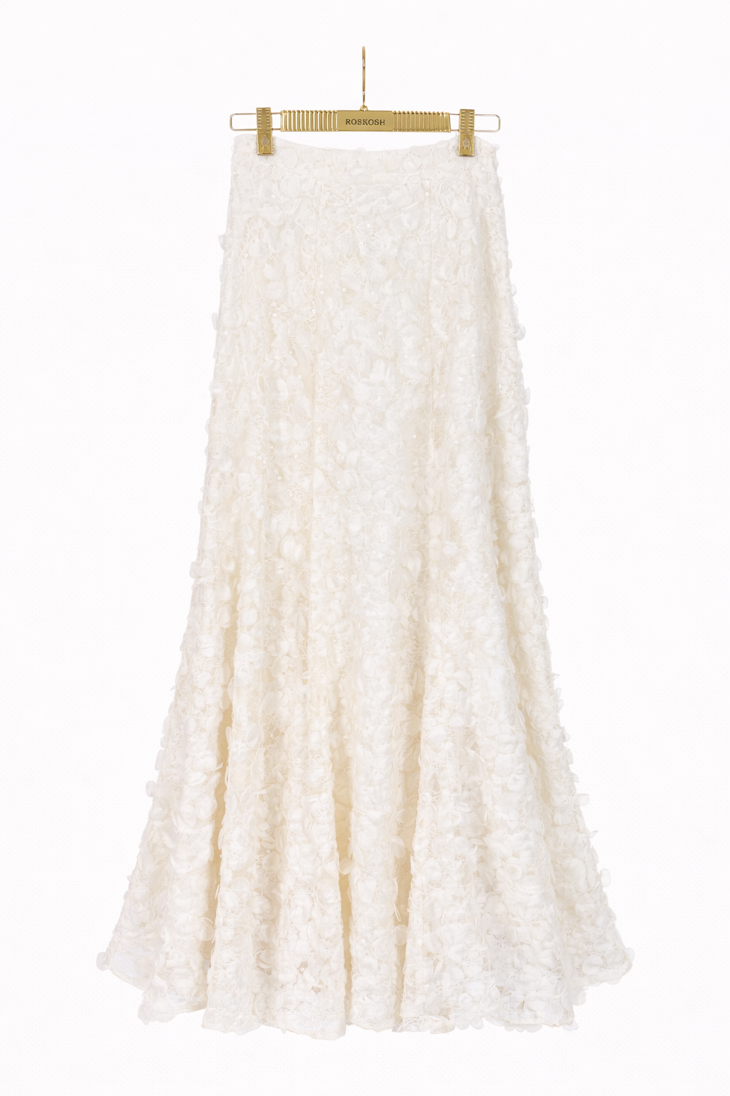 Elegant Ivory Floral Lace 3-Piece Set – Tailored Blazer, Textured Maxi Skirt & Fascinator Hat