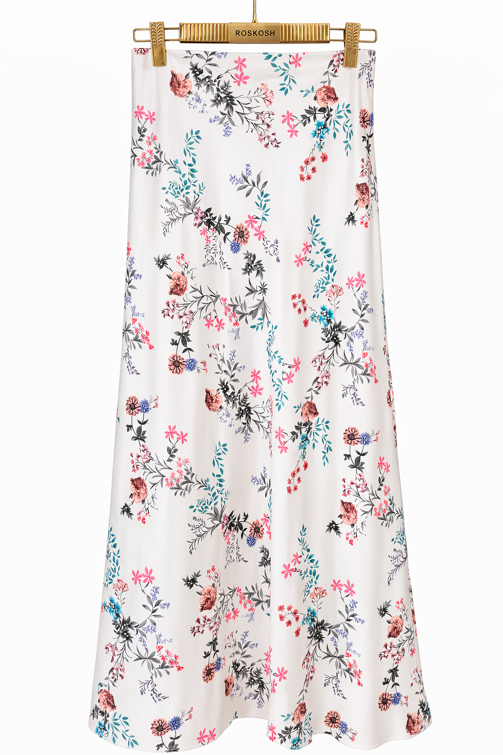 Floral Elegance 3-Piece Suit Set – Blazer, Midi Skirt & Belt