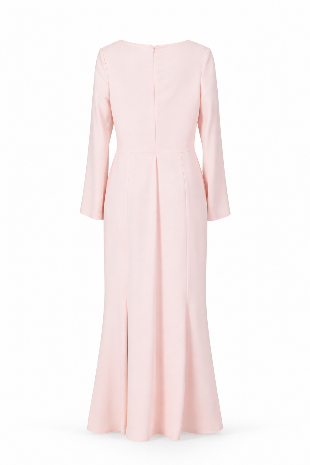 Blush Pink Floral Appliqué Elegant Evening Dress