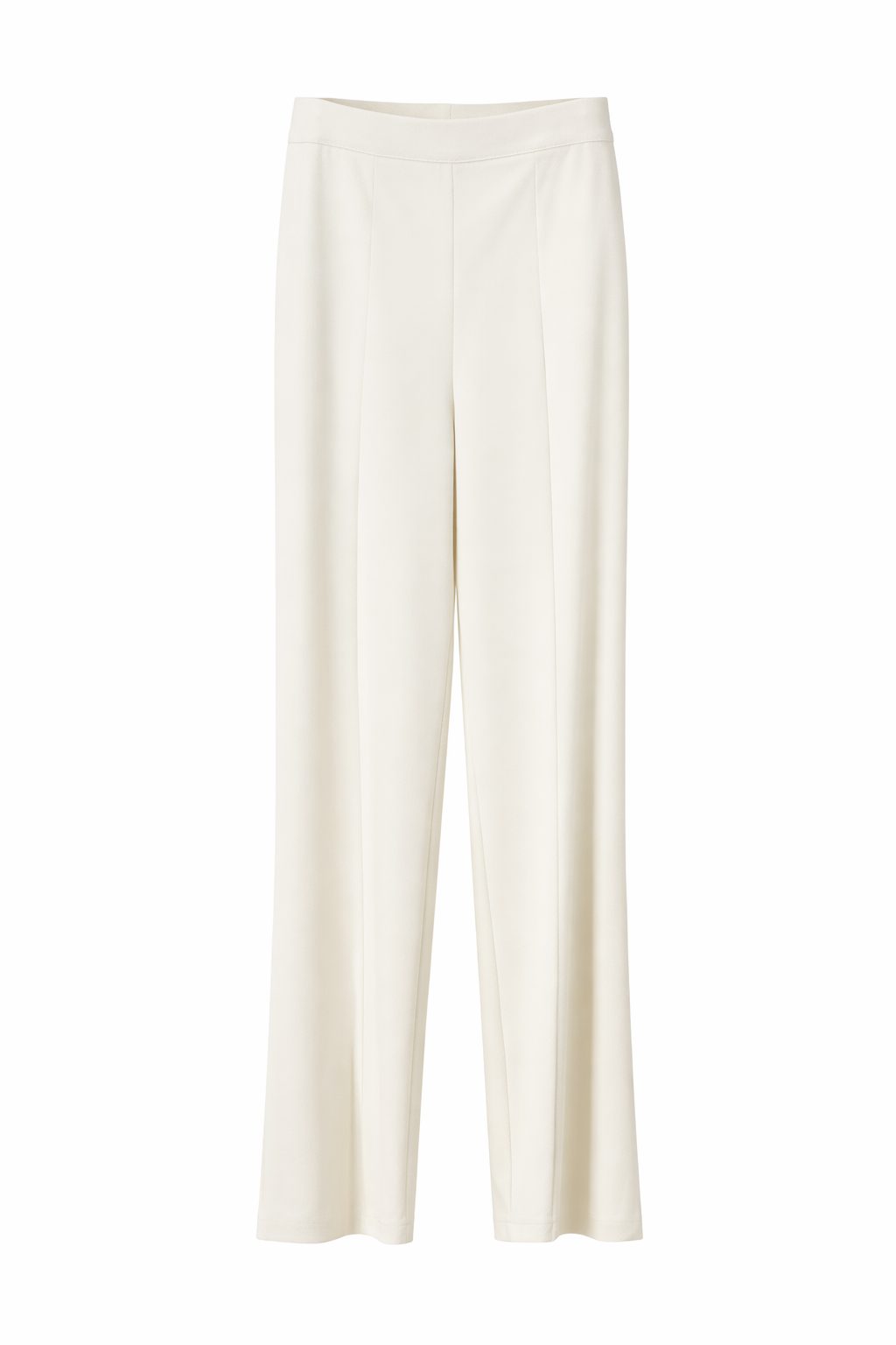 Ivory Floral Accent Tailored Blazer & Wide-Leg Pants Set