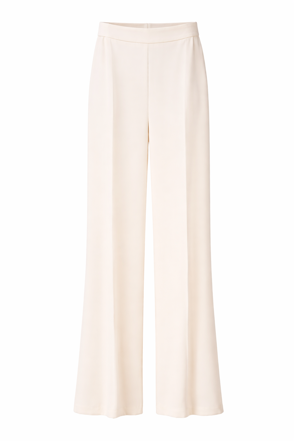 Ivory Embroidered Tie-Neck Blazer & Wide-Leg Pants Suit Set