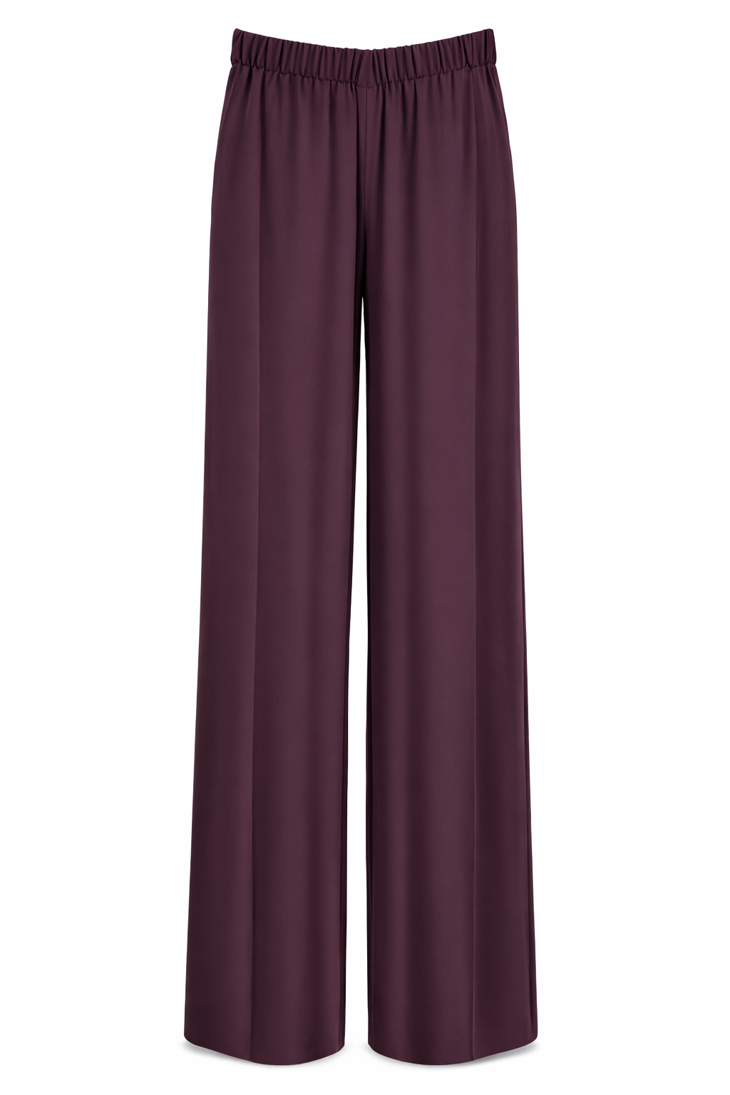 Elegant Burgundy Scarf Blazer & Wide-Leg Pants Suit Set