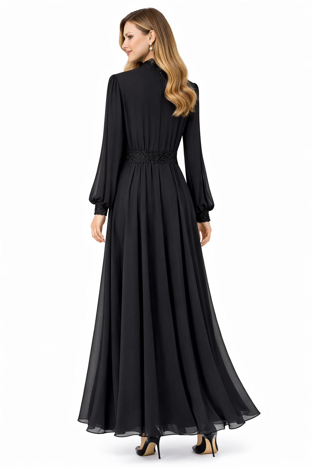 Midnight Lace Elegance Maxi Dress