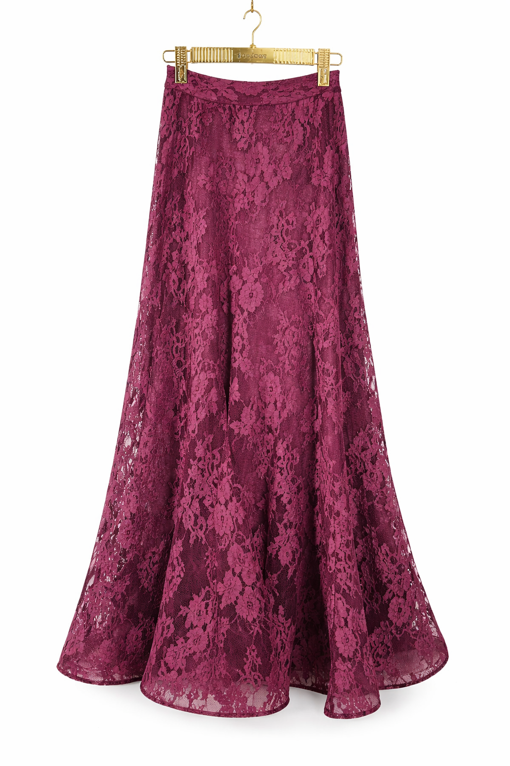 Elegant Burgundy Lace 3-Piece Set – Blouse, Lace Skirt & Crystal Headband