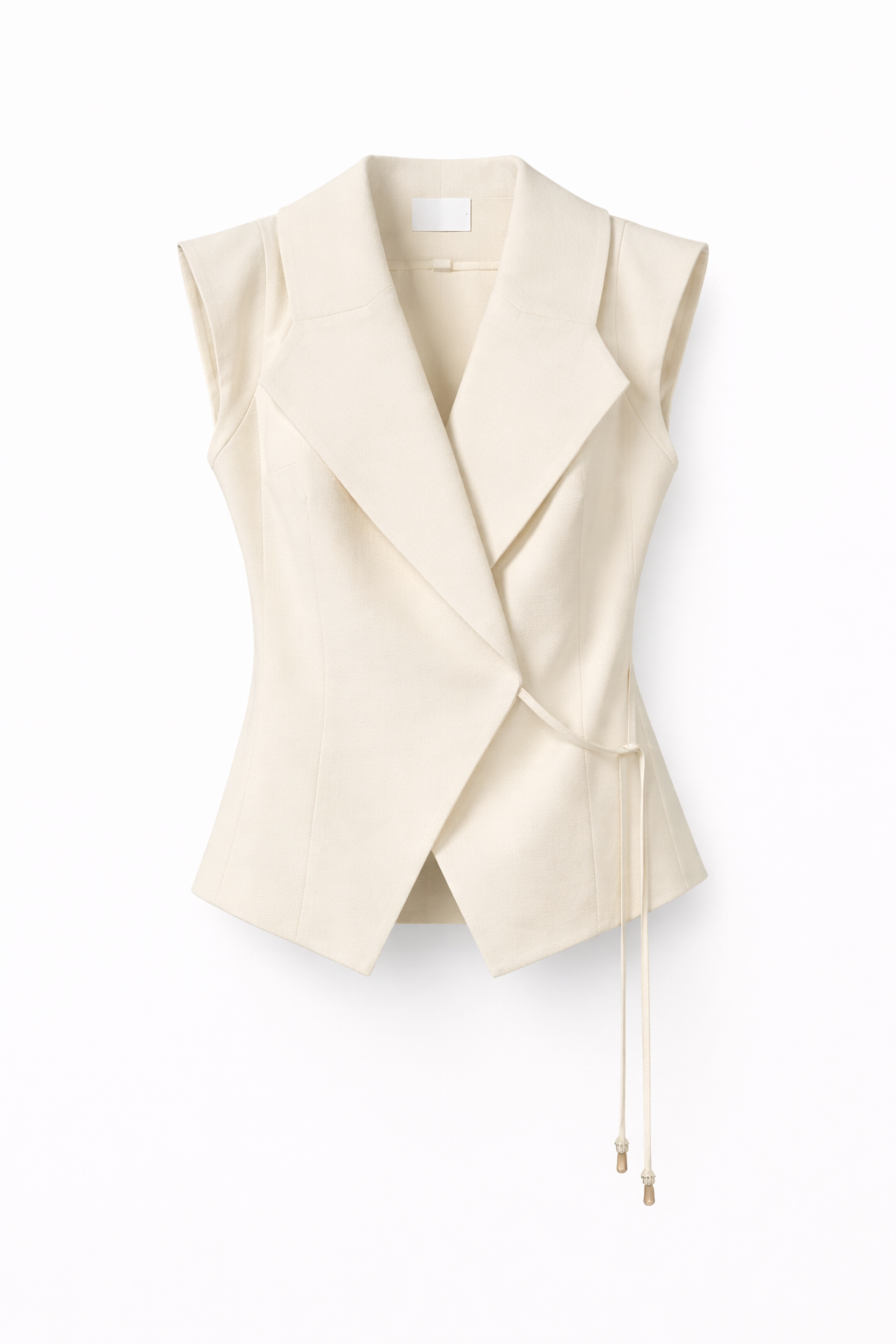 Ivory Wrap Vest & Plaid Midi Skirt Set