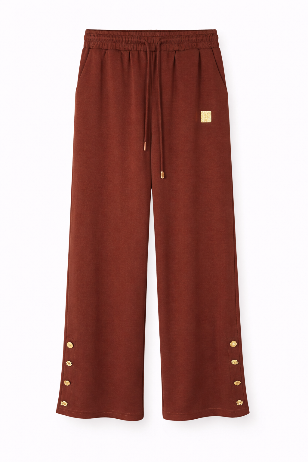 Burgundy Luxe Lounge Set with Gold Embellishments