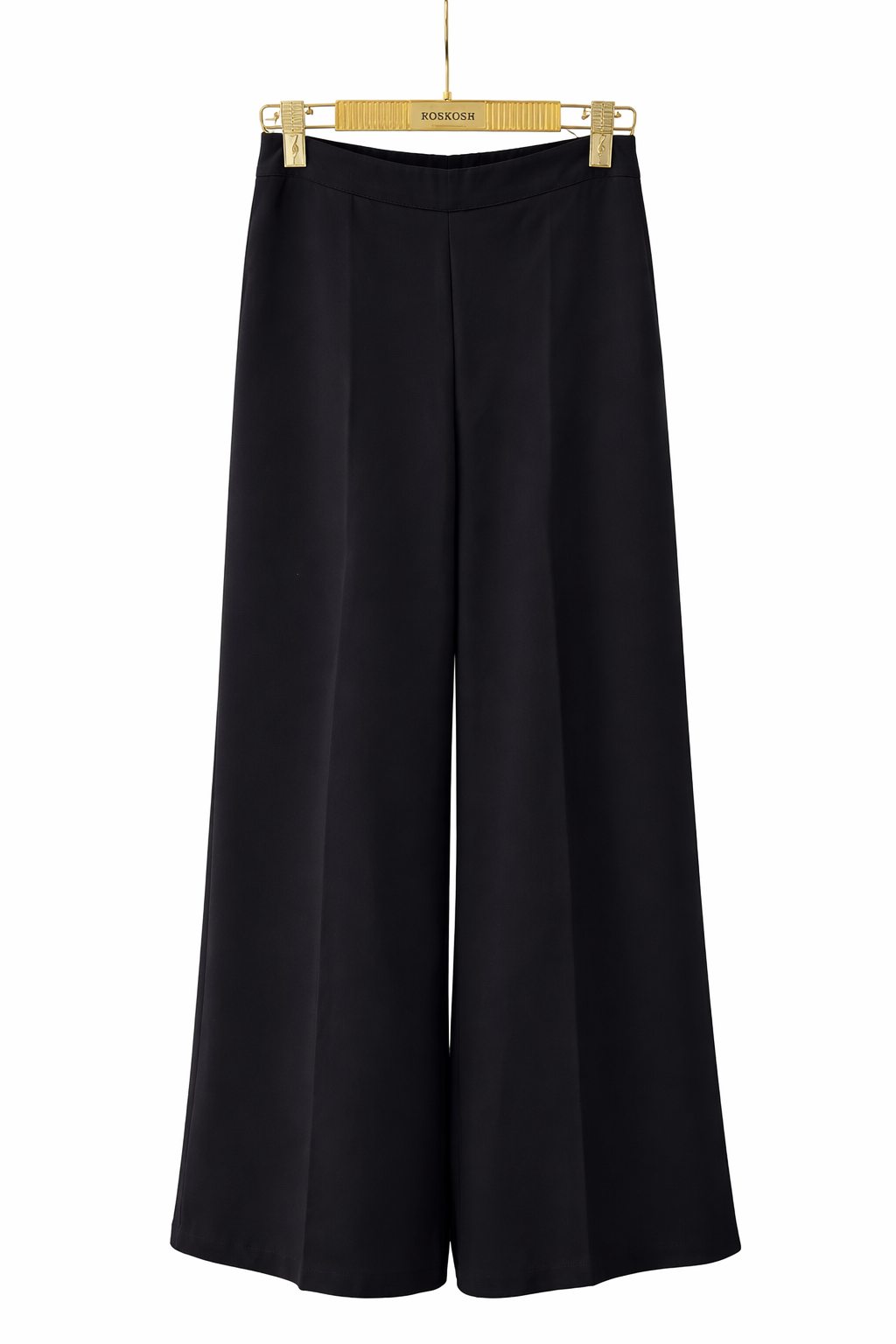 Elegant Black Tailored Blazer & Wide-Leg Pants Suit Set