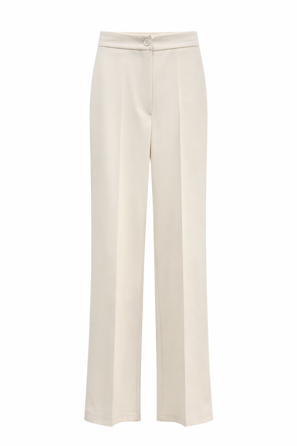 Elegant Cream Tailored Pantsuit Set with Lace Cuffs