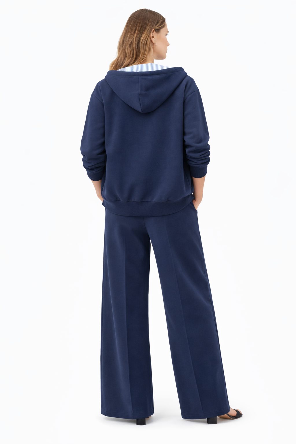 3-Piece Casual Lounge Set – Zip Hoodie, Graphic T-Shirt & Wide-Leg Pants
