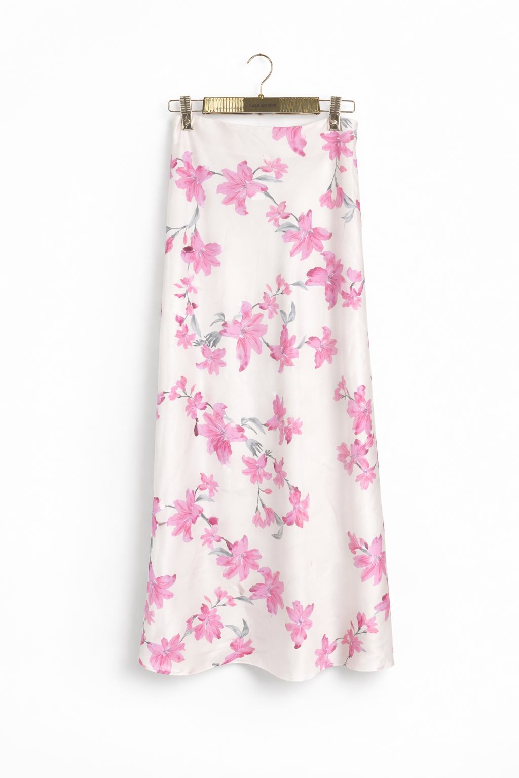 Elegant Ivory Blazer & Floral Midi Skirt Two-Piece Set