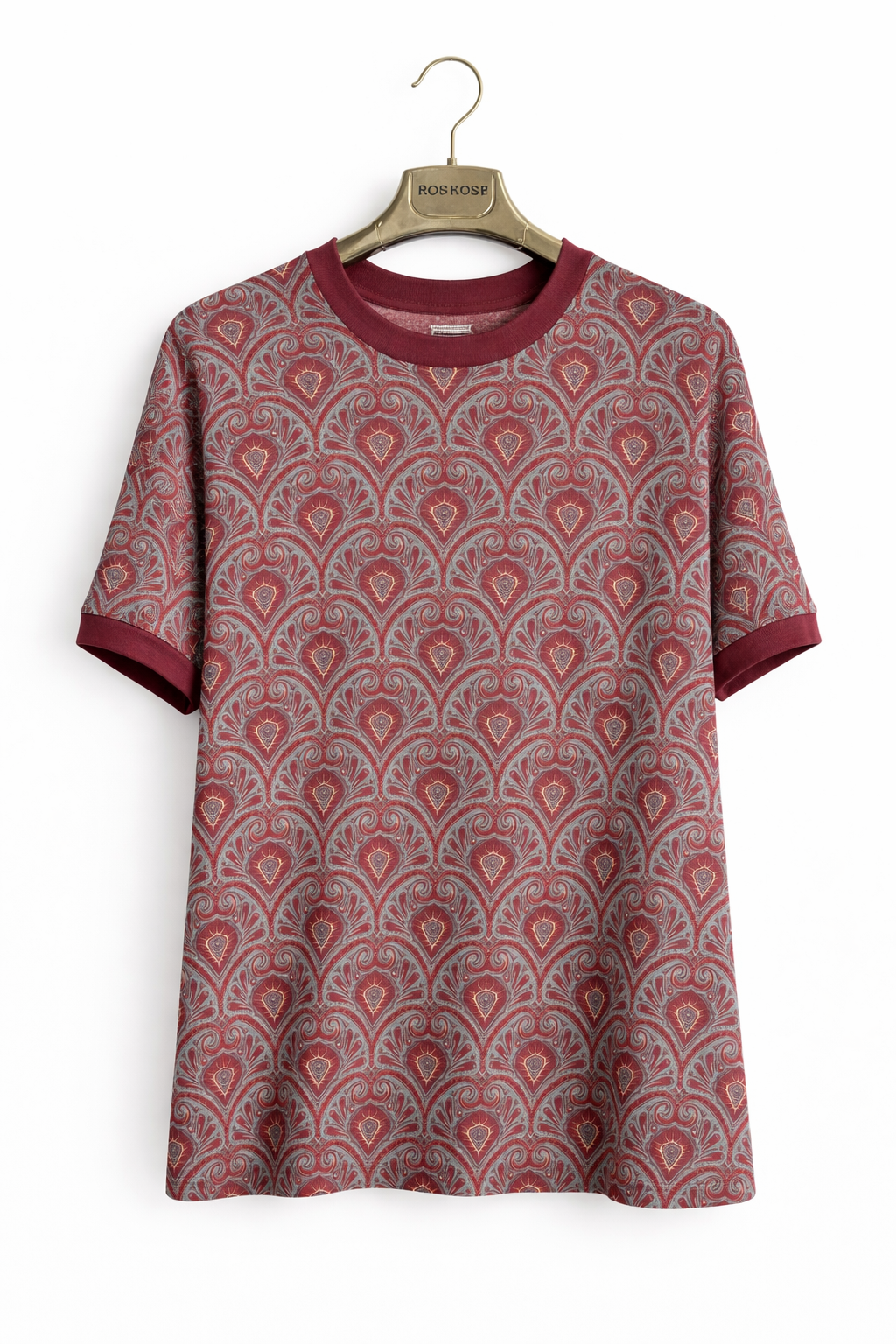 Paisley Print Two-Piece Set – Short Sleeve Top & Wide-Leg Pants