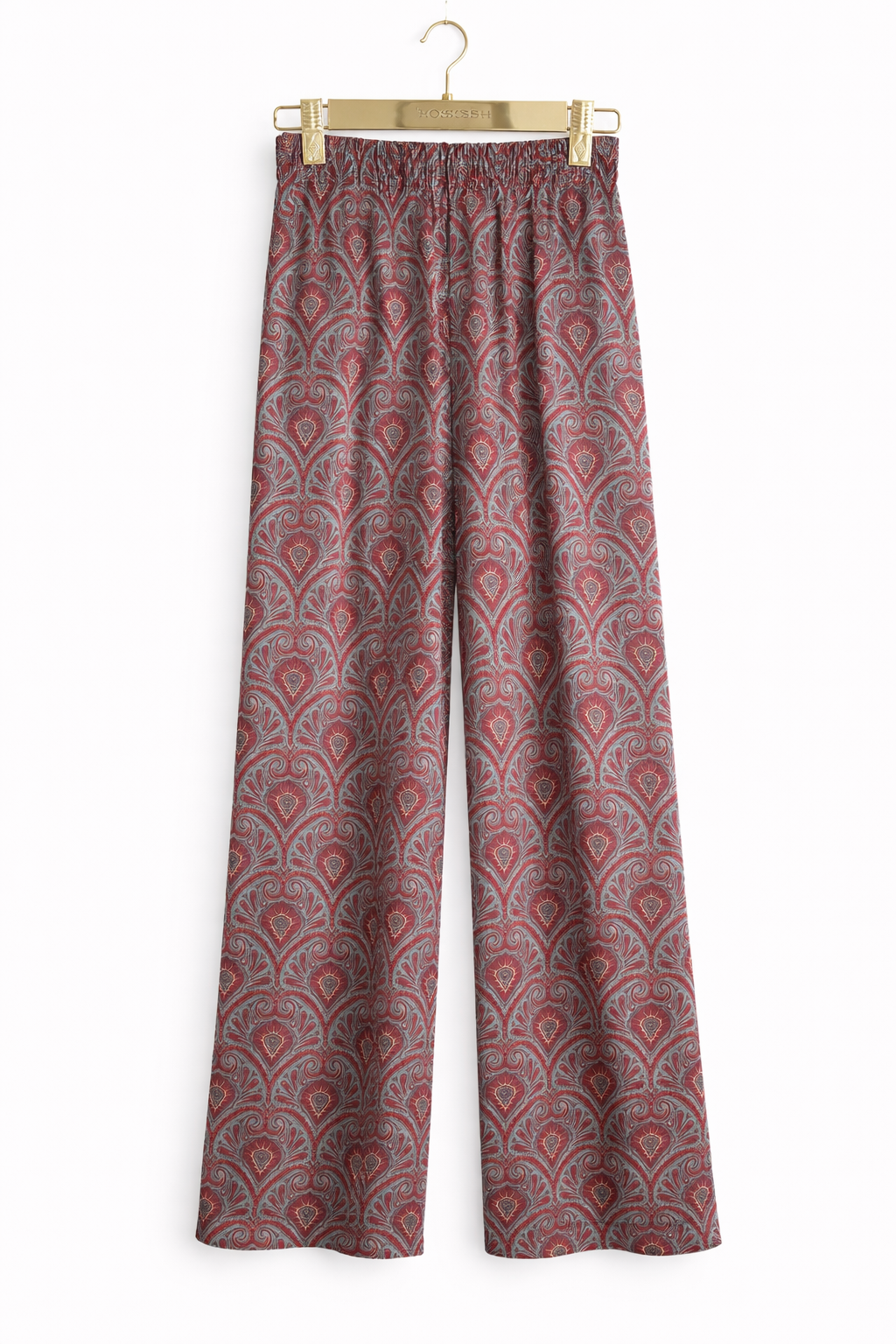 Paisley Print Two-Piece Set – Short Sleeve Top & Wide-Leg Pants