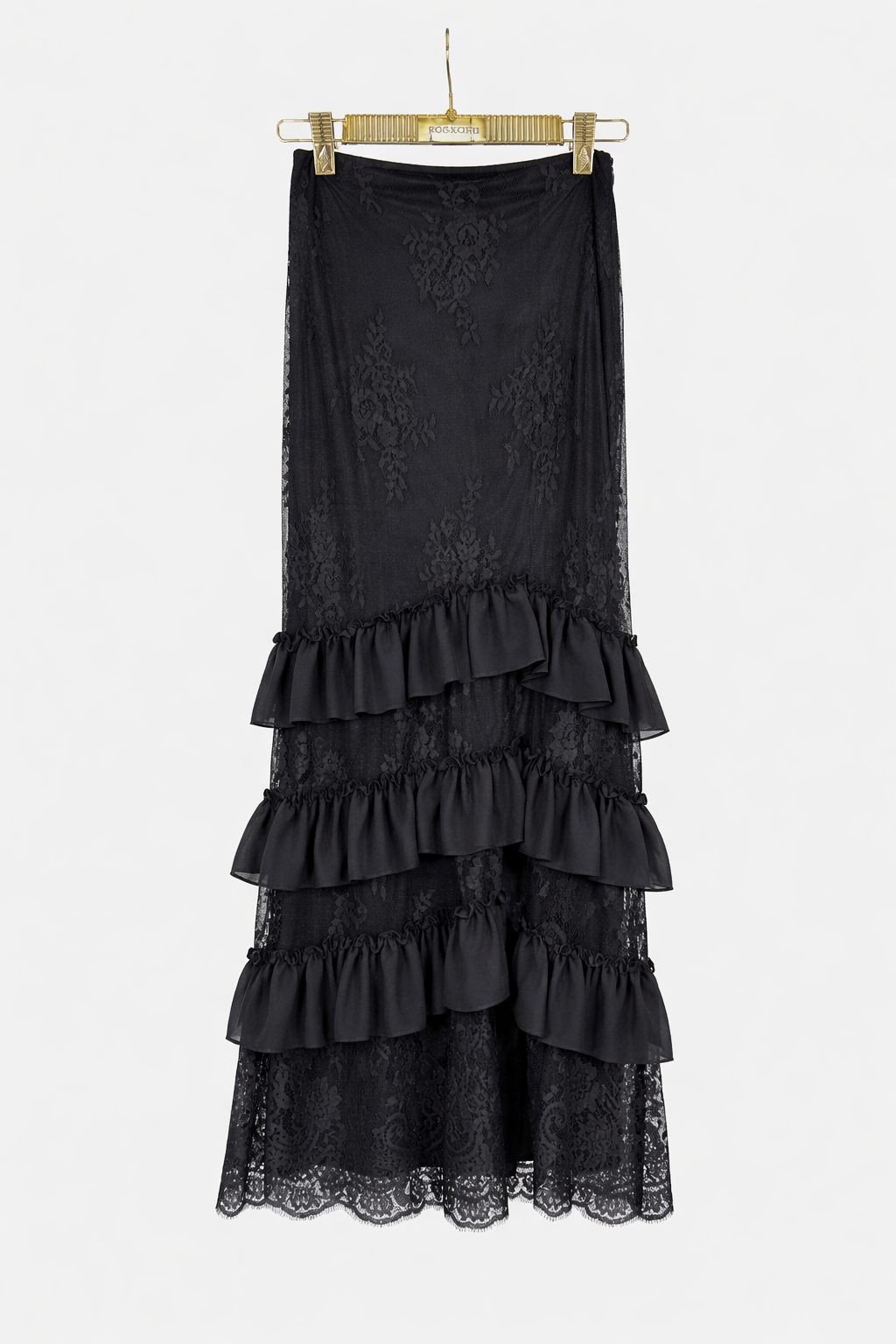 Elegant Blush Pink Floral Blazer & Lace Ruffle Skirt Two-Piece Set