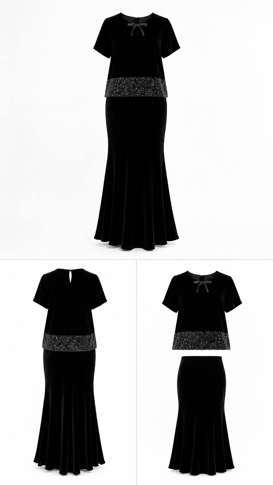 Midnight Velvet Elegance Two-Piece Maxi Set