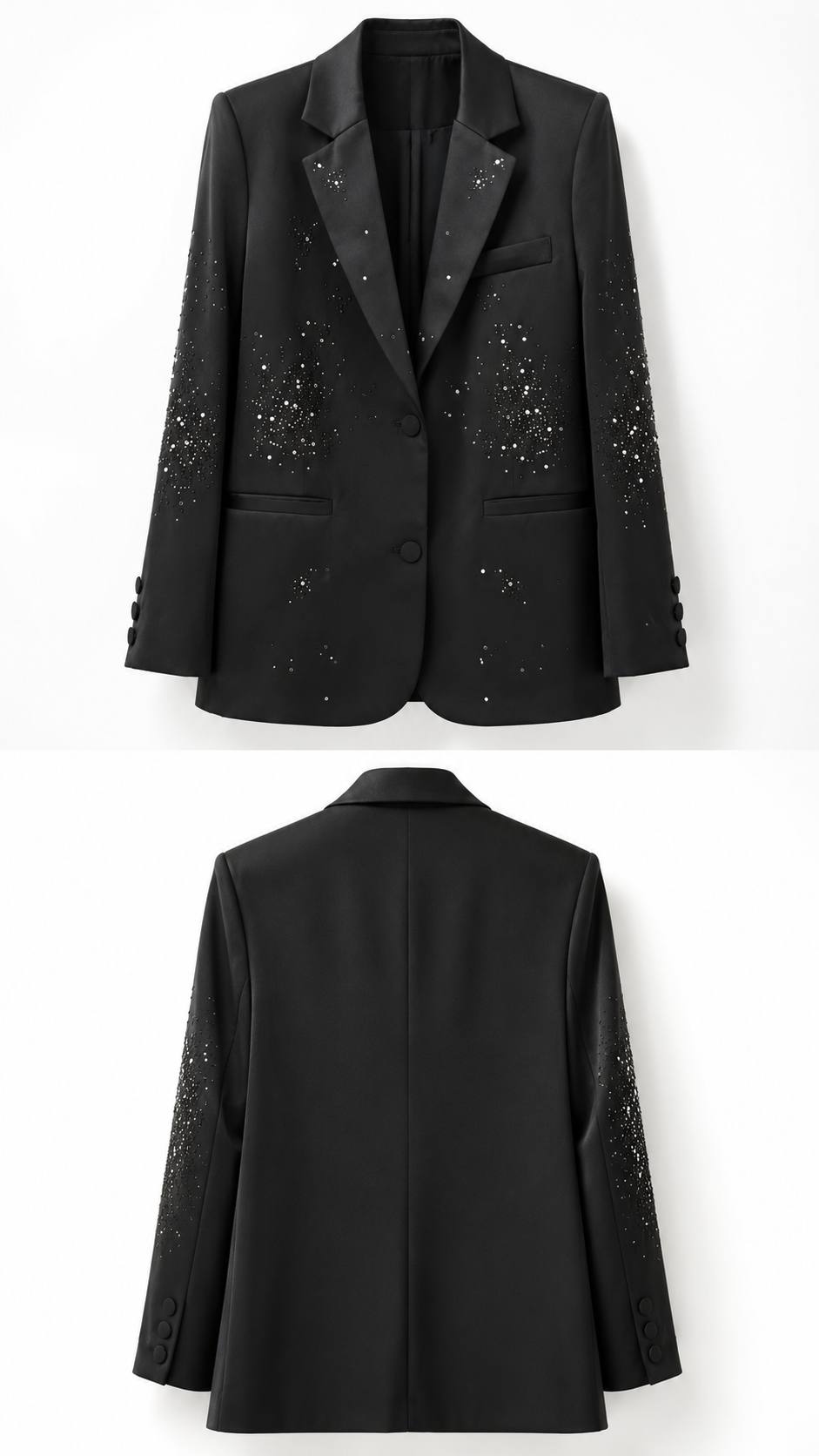 Celeste Crystal Embellished Ivory Blazer