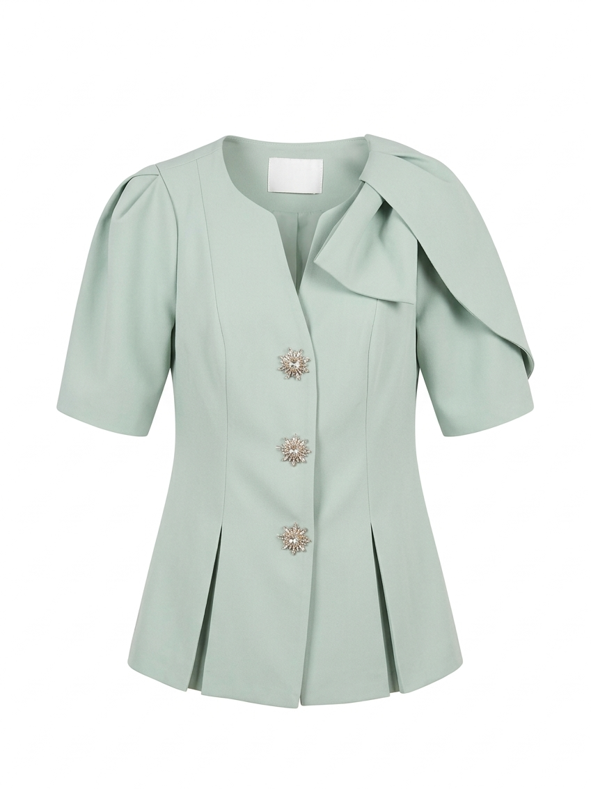 Tailored Peplum Top & Wide-Leg Trouser Set