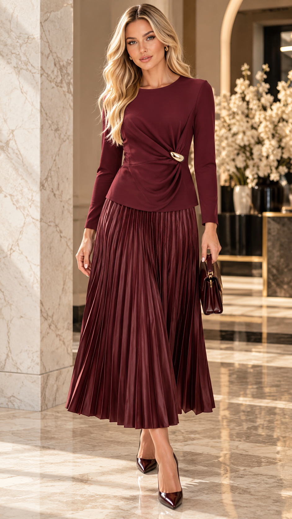 Burgundy Elegance Two-Piece Set