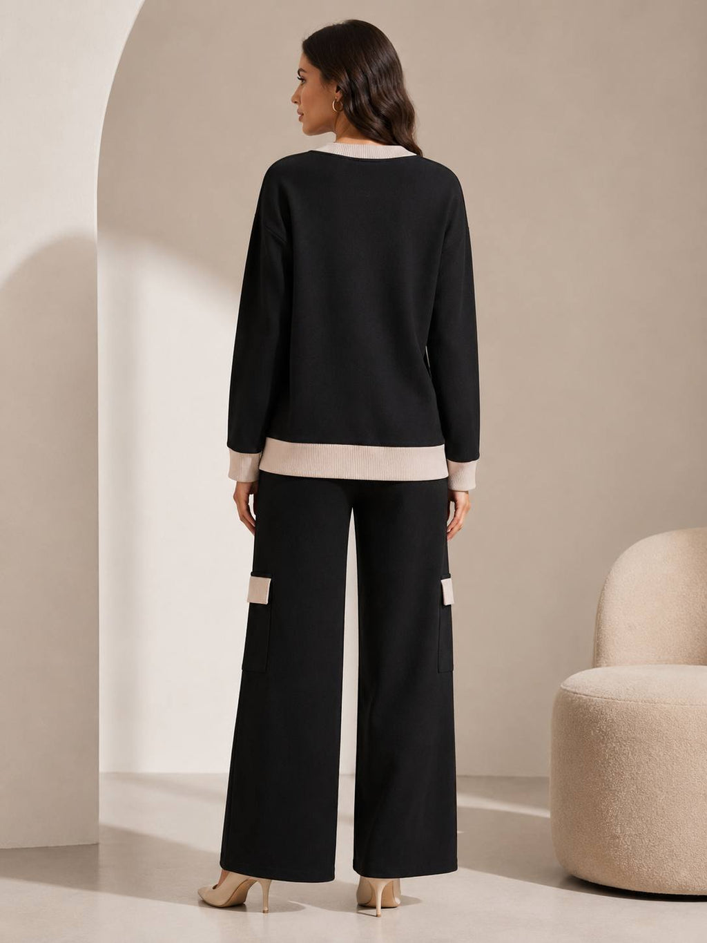 Urban Luxe Three-Piece Lounge Set with Signature Windbreaker