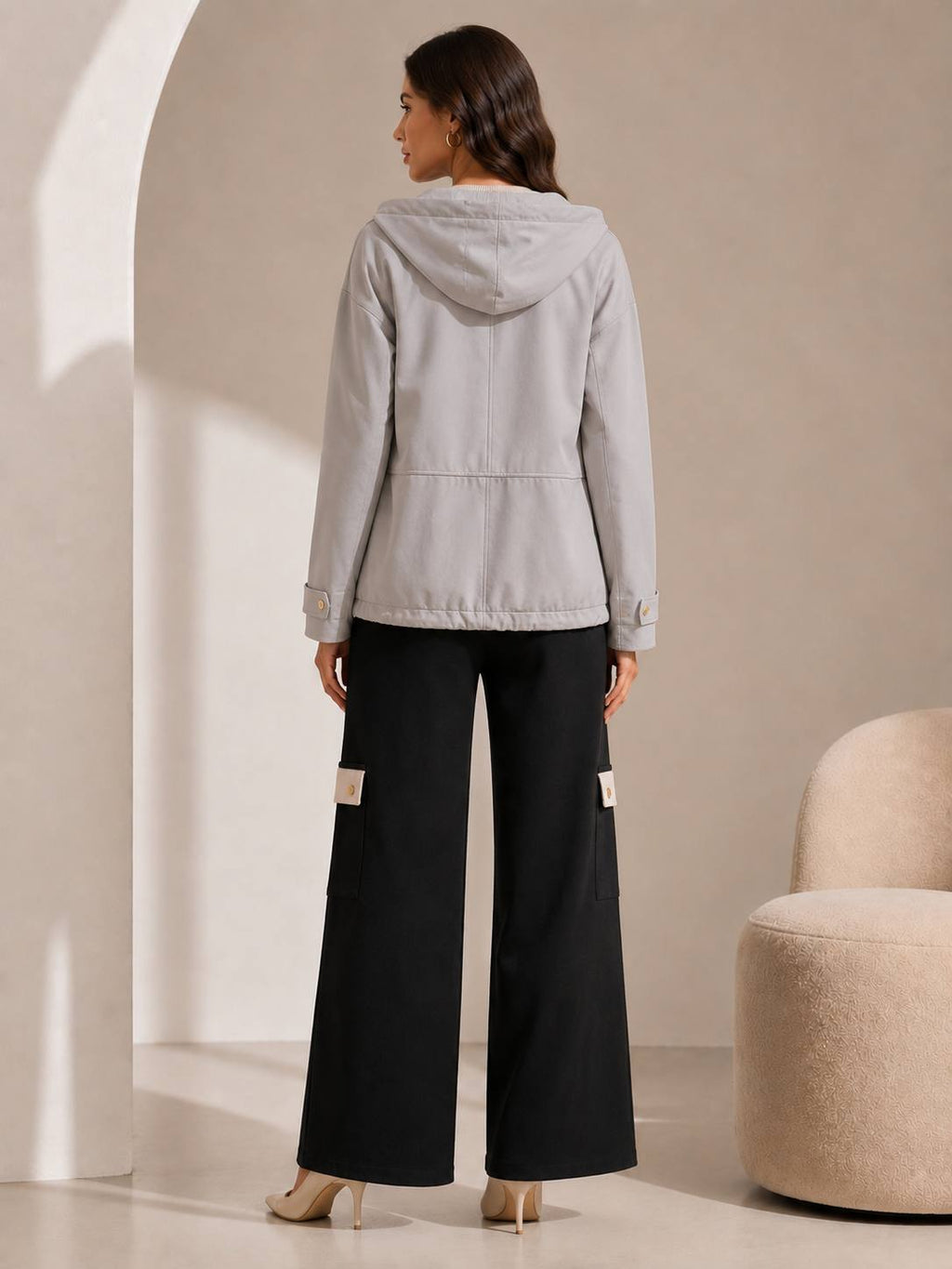 Urban Luxe Three-Piece Lounge Set with Signature Windbreaker