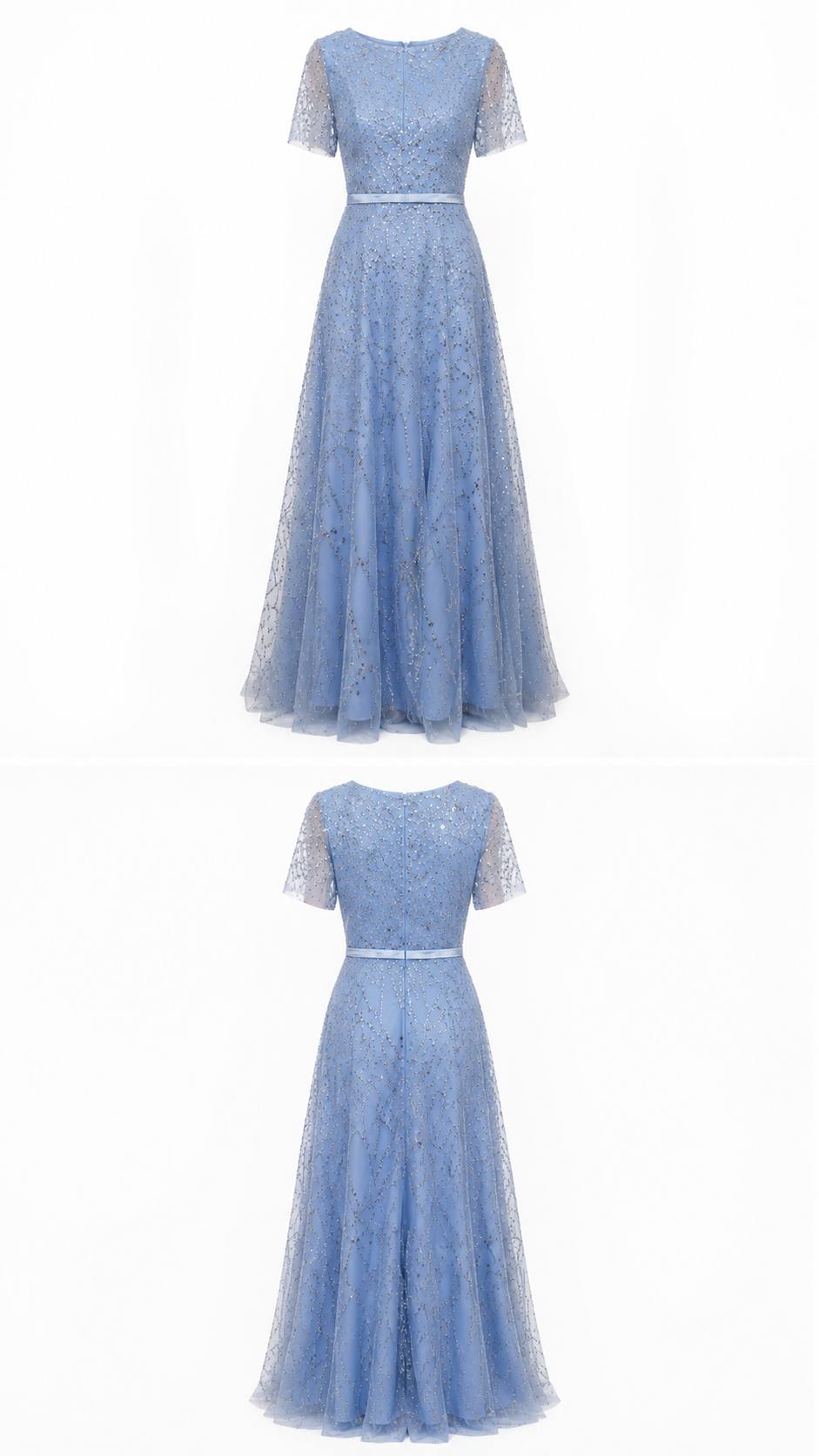 Celeste Sparkle Embellished Maxi Dress – Ice Blue