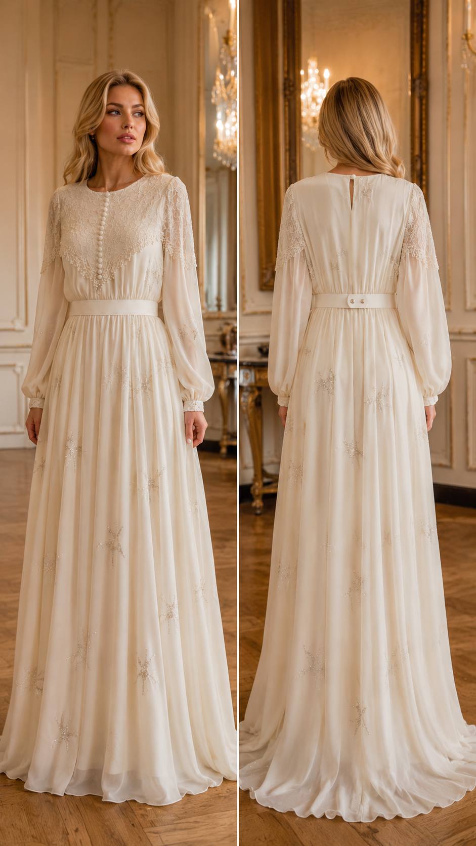 Midnight Starlight Embellished Maxi Dress