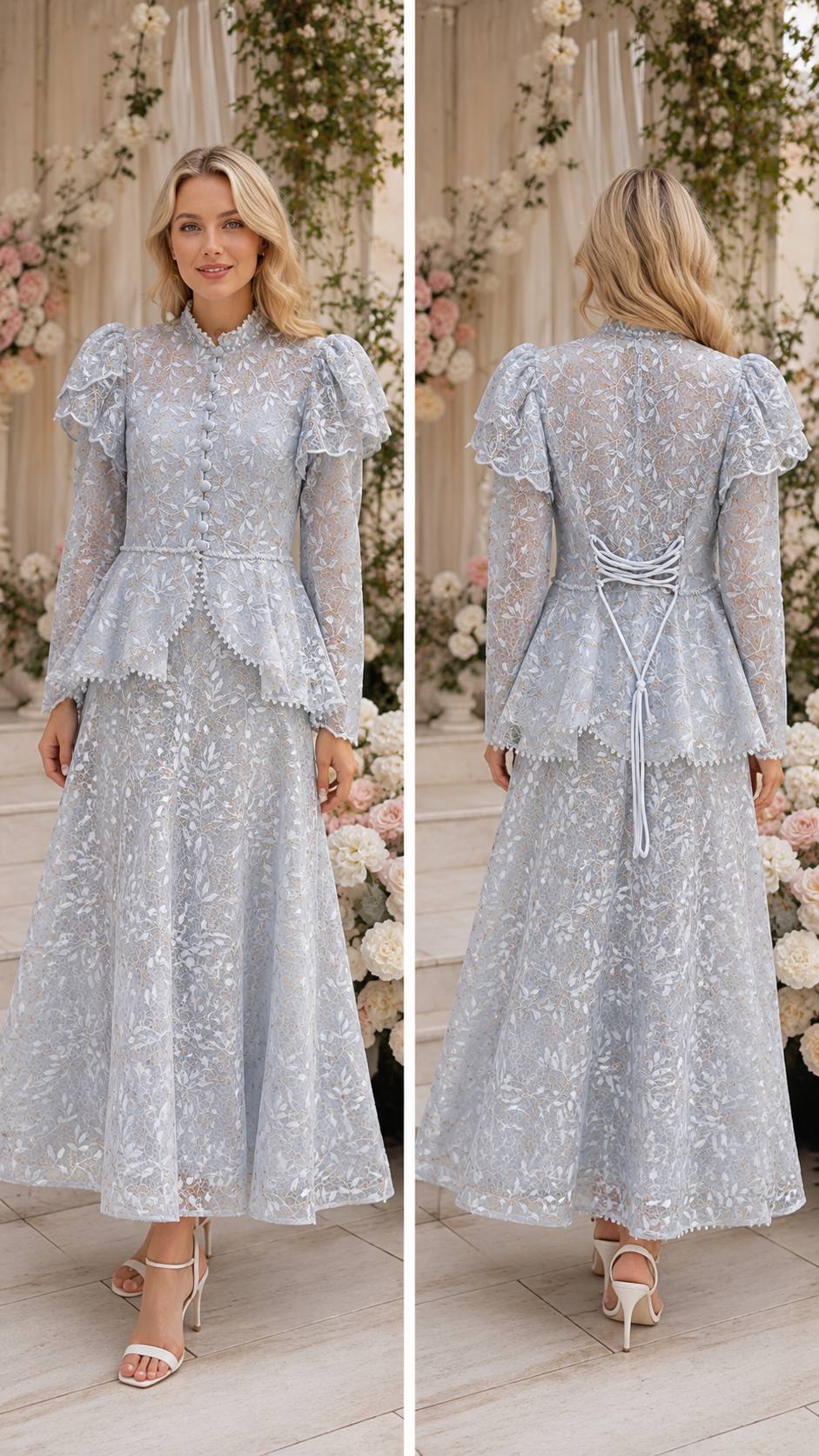 Roskosh Celeste Lace Two-Piece Set