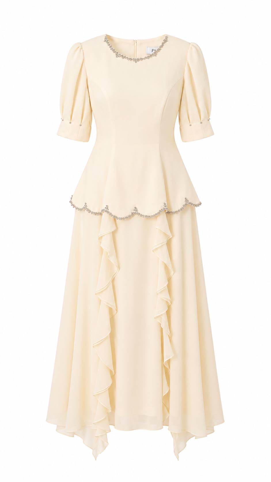 Celestia Pearl Embellished Two-Piece Evening Set