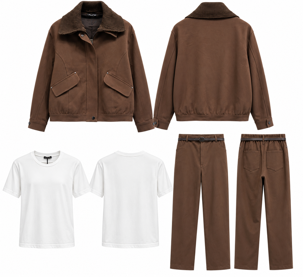 Chocolate Brown Jacket & Trousers Set