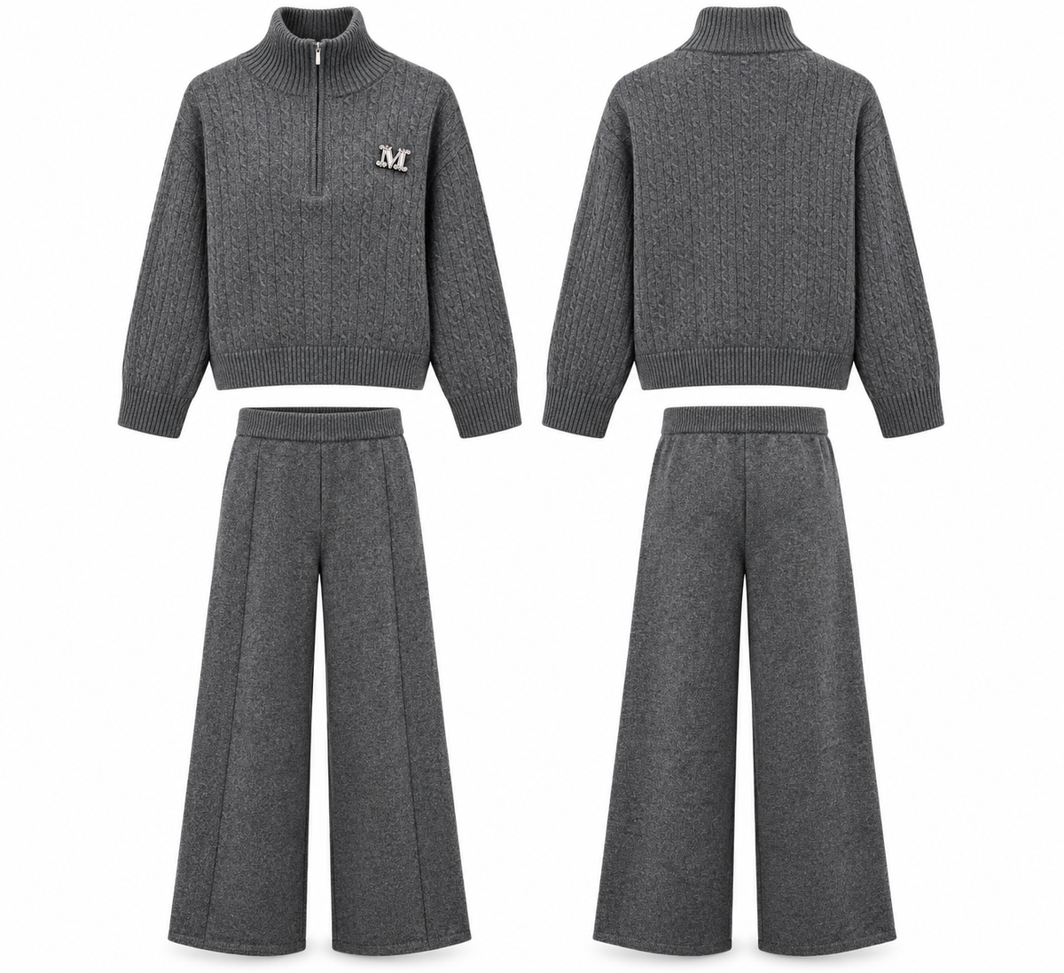 Charcoal Luxe Knit Two-Piece Set