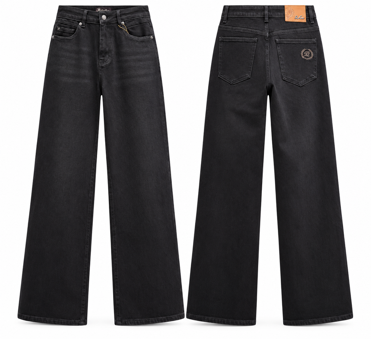 Dark Indigo High-Waisted Wide-Leg Jeans