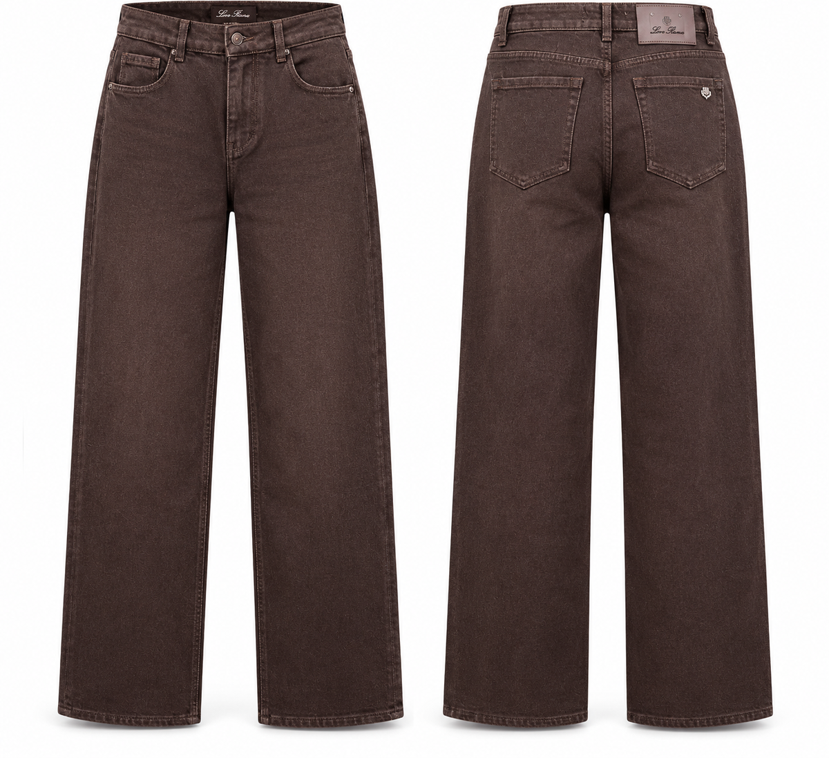 Chocolate Brown High-Rise Wide-Leg Jeans