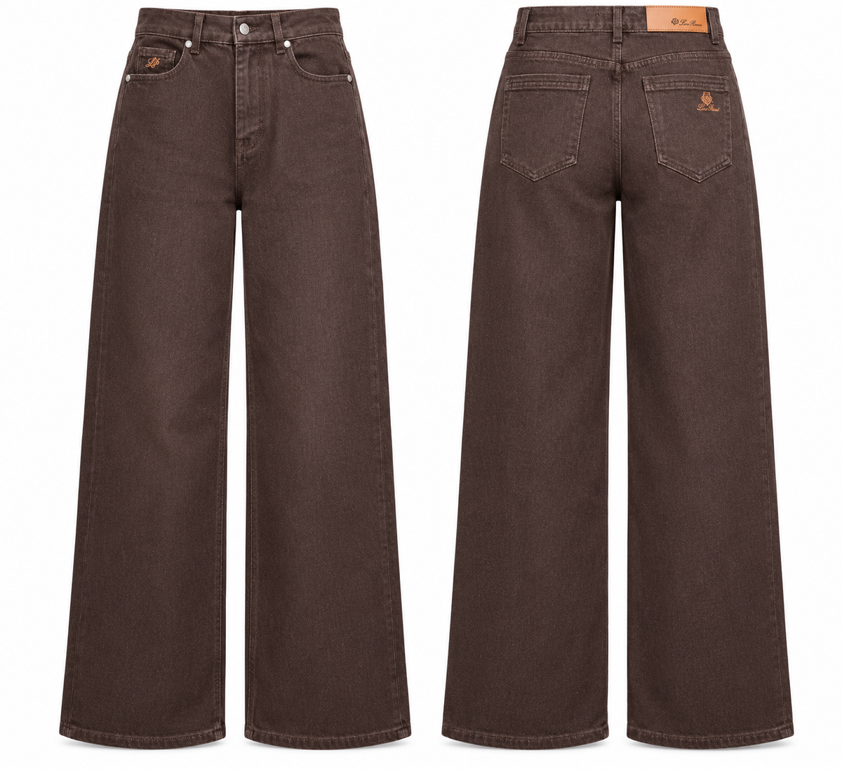 Chocolate Brown Wide-Leg Denim Jeans