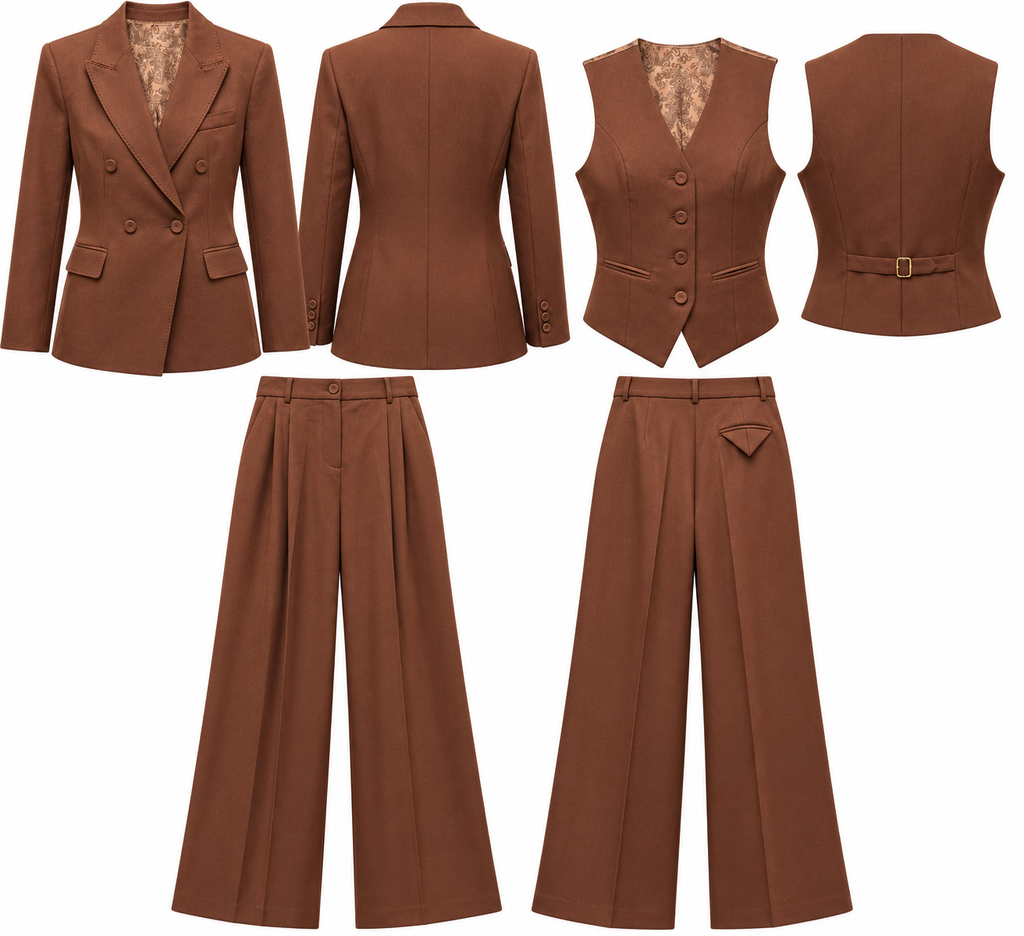 Chocolate Brown Tailored Three-Piece Suit