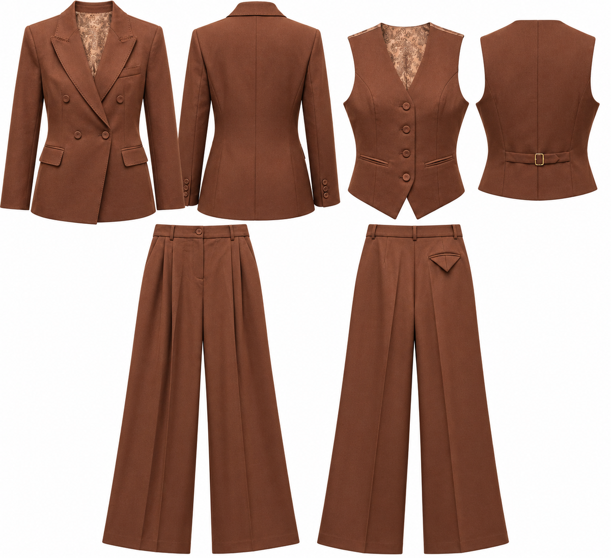 Chocolate Brown Tailored Three-Piece Suit