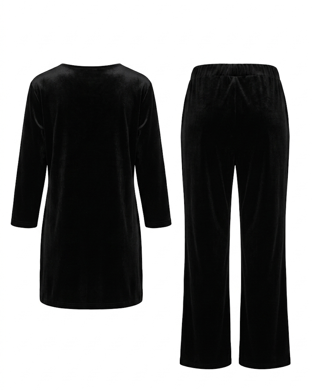Velvet Lounge Set with Rhinestone Bow Detail