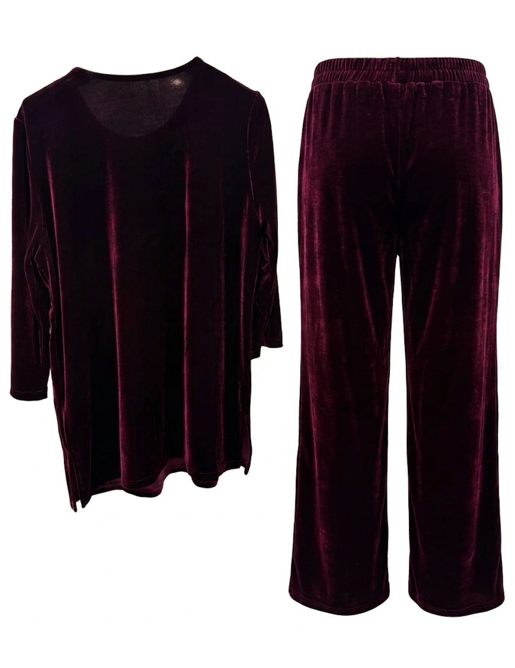 Velvet Lounge Set with Rhinestone Bow Detail